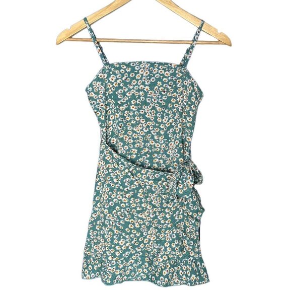 Soly Hux Girls‎ Size 10Y Spaghetti Strap Tie Waist Sundress Teal Daisy Print New - Picture 1 of 7